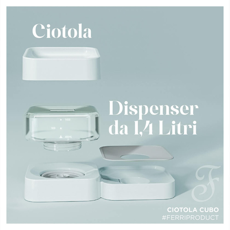 Dispensador modular Cubo de água com comedouro