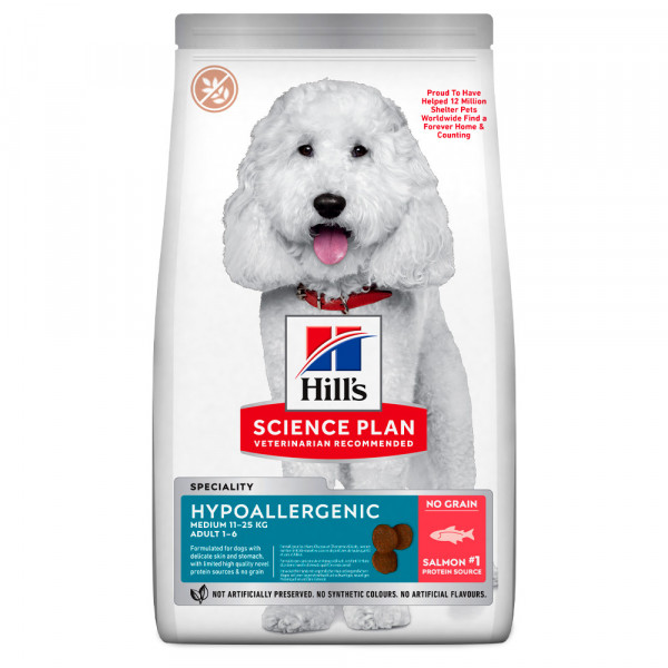 Hill'S Hypoallergenic Medium Adult - Ração Seca Para Cão De Porte Médio Com Alergias - Salmão
