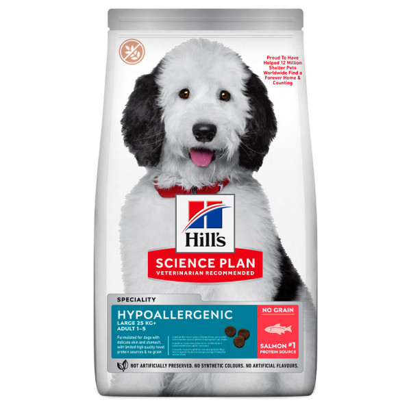 Hill'S Hypoallergenic Large Adult - Ração Seca Para Cão De Porte Grande Com Alergias - Salmão
