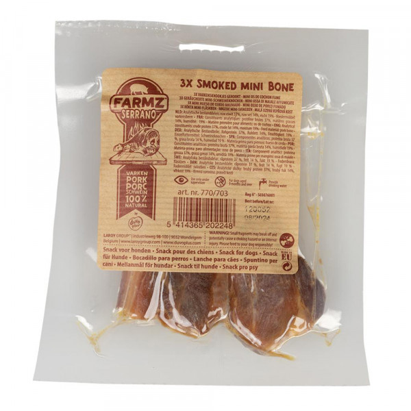 Farmz - Mini Osso De Porco Fumado Para Cães