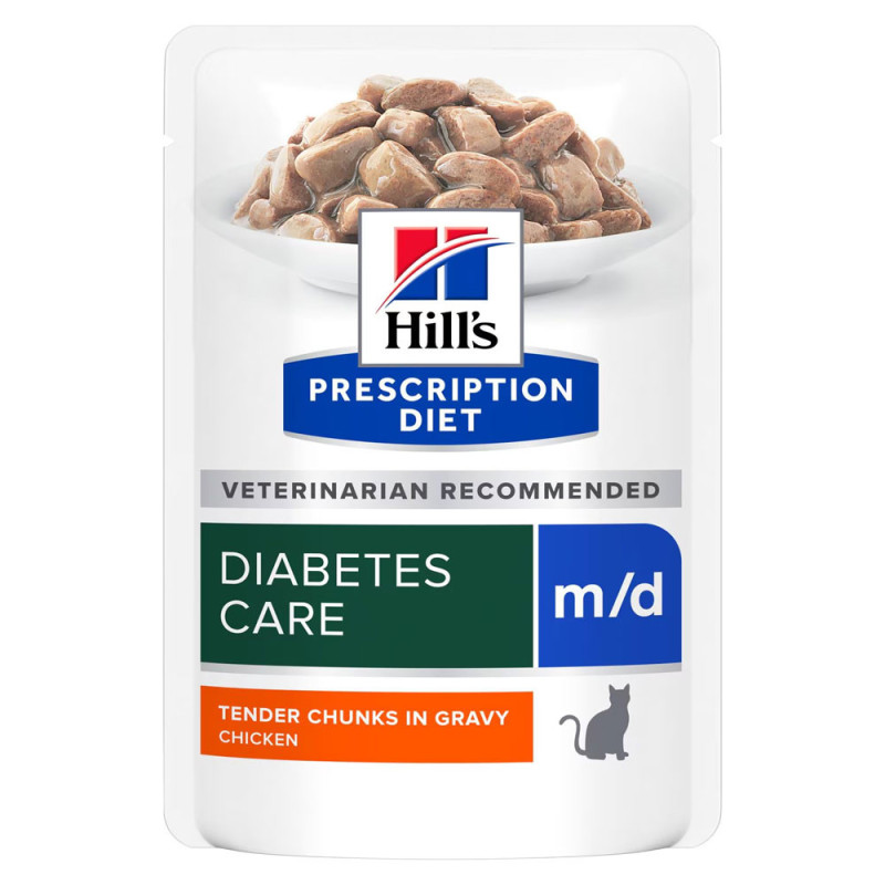 Hill'S PD Diabetes Care M/D - Alimento Em Molho Para Gato Com Diabetes - Frango