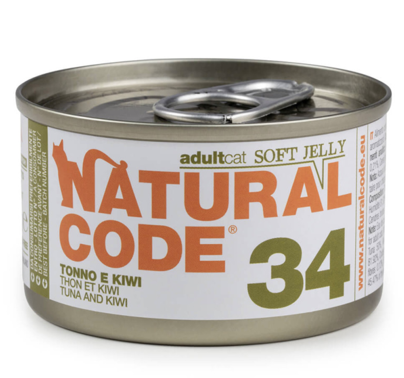 Natural Code 34 - Alimento Húmido Em Gelatina Para Gato - Atum E Kiwi
