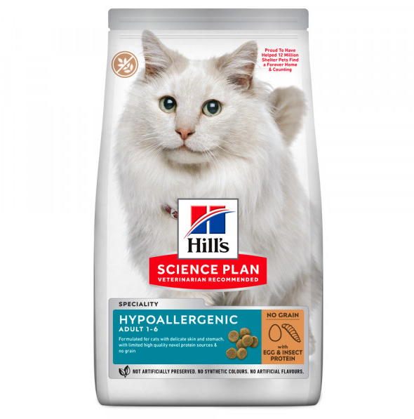 Hill'S Hypoallergenic Adult - Ração Seca Para Gato Com Alergias - Ovo E Inseto