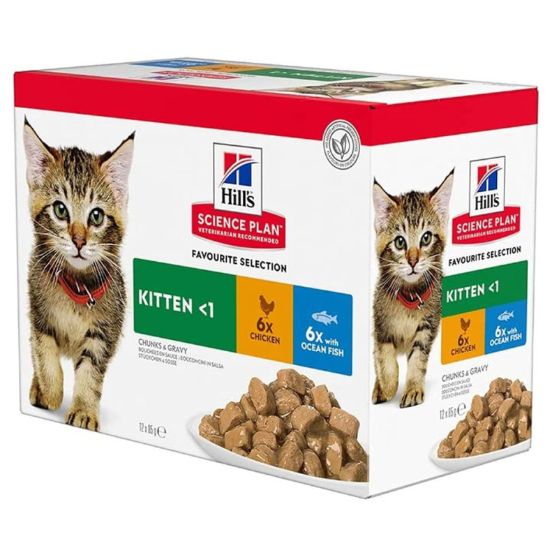 Hill'S Kitten - Alimento Em Molho Para Gatinho - Pack De Frango E Peixe Do Oceano
