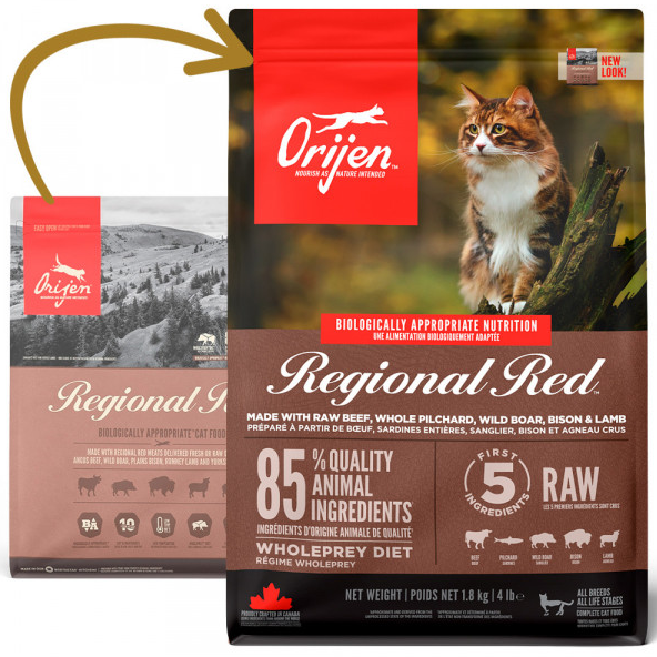 Orijen Regional Red - Ração Seca Para Gato - Carnes Vermelhas