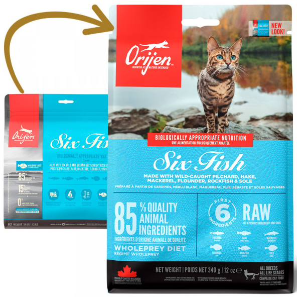 Orijen Six Fish - Ração Seca Para Gato - Peixes