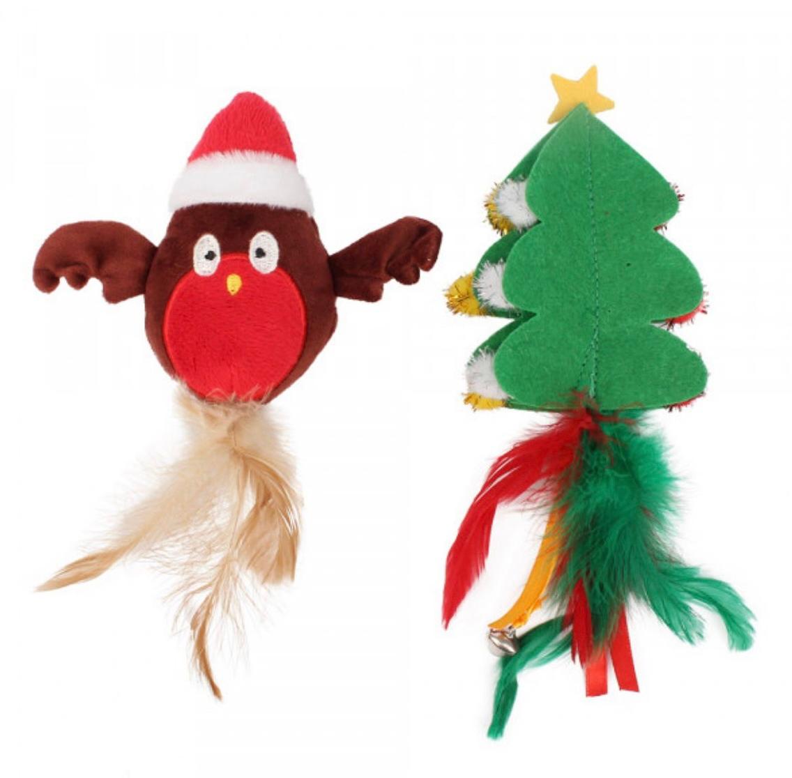 Árvore de Natal e Coruja de Peluche para Gatos