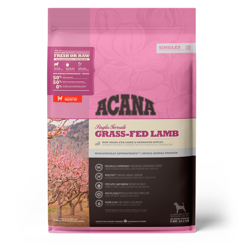 ACANA Singles Grass-Fed - Ração seca para cão - Borrego