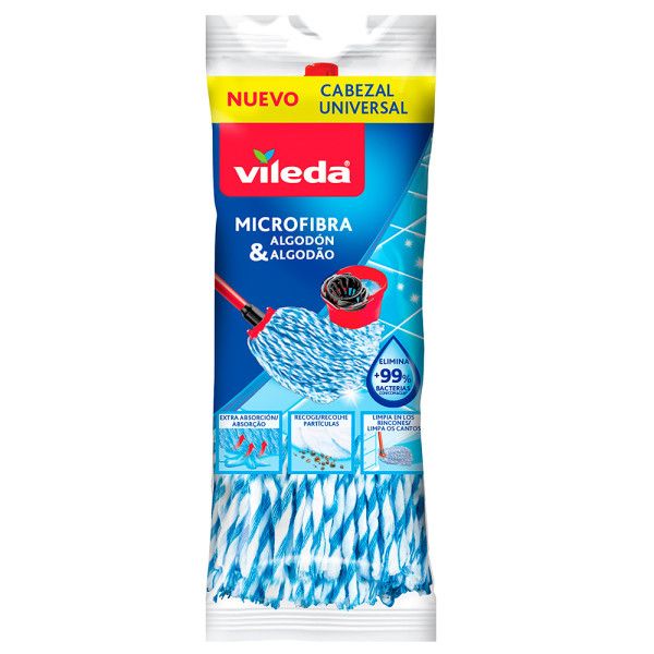 Recarga para esfregona Microfibras e Algodão