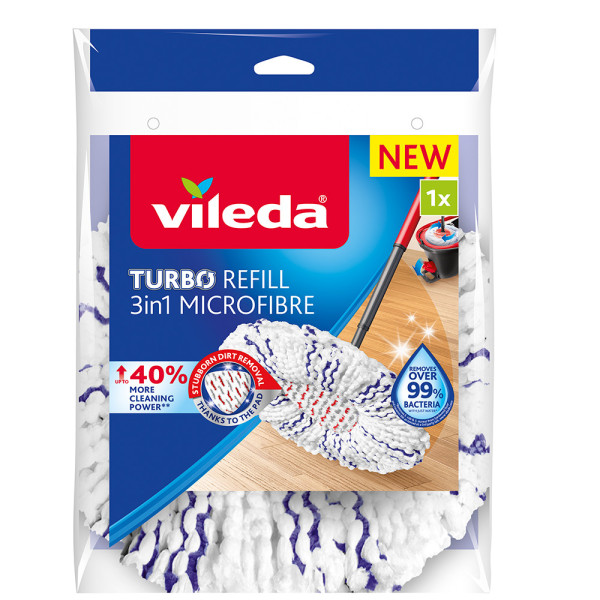 Recarga para esfregona Microfibras Turbo 3 em 1