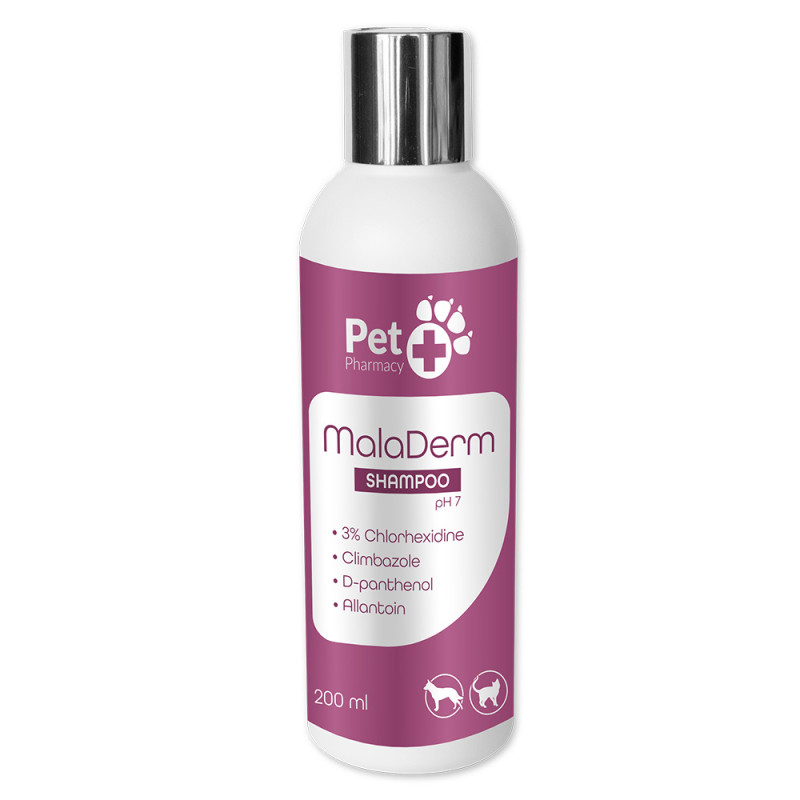 Vetfood - MalaDerm - Champô para Dermatoses Bacterianas e Fúngicas para Cães e Gatos