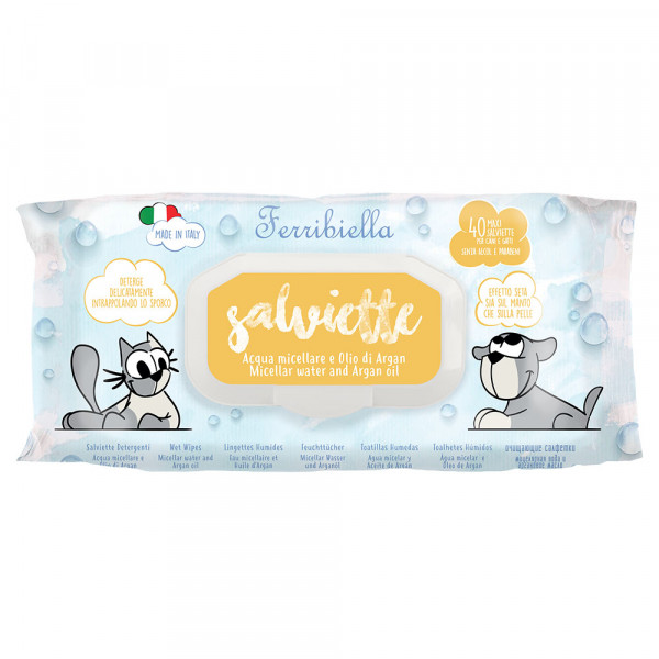 Toalhitas Salviette com Água Micelar e Óleo de Argão