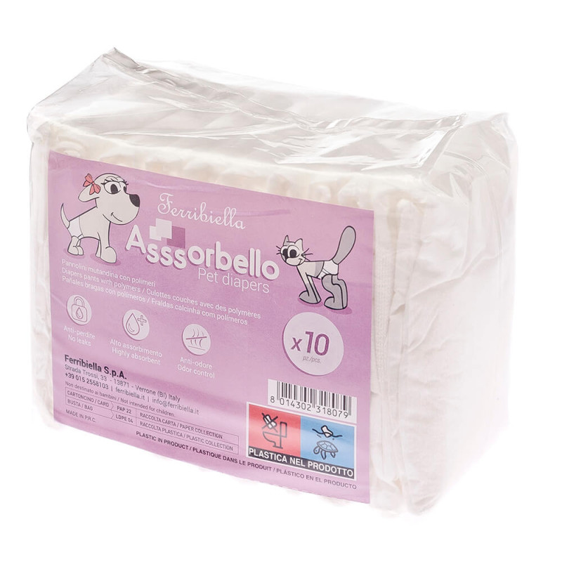 Fraldas com Polímeros para cadela