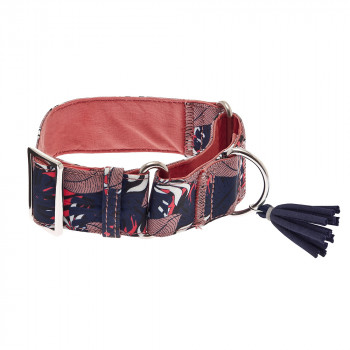 Coleira Martingala Kami Com Padrão Floral Rosa Para Cão