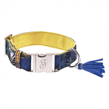 Coleira Kami Com Padrão Floral Amarelo Para Cão