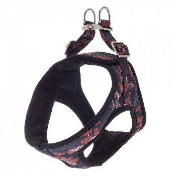 Peitoral Kami Com Padrão Floral Bordeaux Para Cão