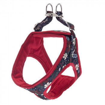 Peitoral Kami Com Padrão Floral Vermelho Para Cão