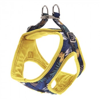 Peitoral Kami Com Padrão Floral Amarelo Para Cão