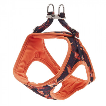 Peitoral Kami Com Padrão Floral Laranja Para Cão