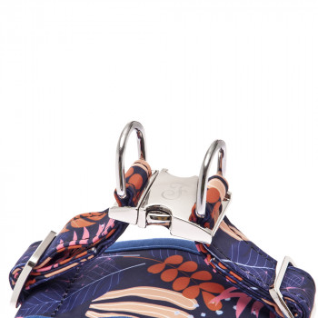 Peitoral Kami Com Padrão Floral Azul Para Cão