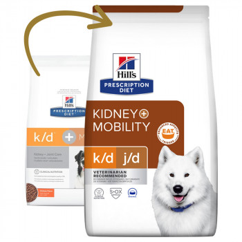 Hill'S PD Kidney + Mobility K/D J/D - Ração Seca Para Cão Com Problemas Renais E De Mobilidade