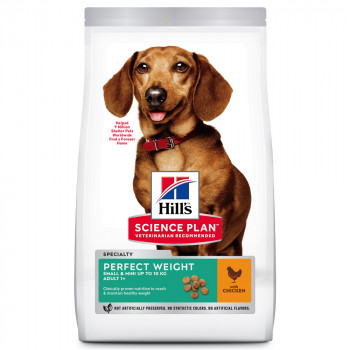 Hill'S Perfect Weight Small & Mini Adult - Ração Seca Para Cão De Porte Mini E Pequeno Com Excesso De Peso - Frango