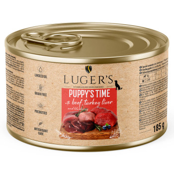 Luger'S Puppy'S Time - Alimento Húmido Para Cachorro - Vaca, Fígado De Peru E Mirtilos