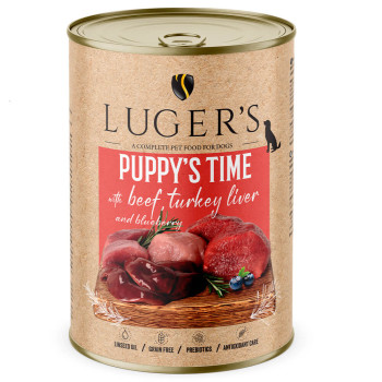 Luger'S Puppy'S Time - Alimento Húmido Para Cachorro - Vaca, Fígado De Peru E Mirtilos