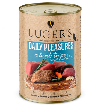 Luger'S Daily Pleasures - Alimento Húmido Para Cão Adulto - Tripa De Cordeiro, Cenoura E Salsa