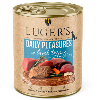 Luger'S Daily Pleasures - Alimento Húmido Para Cão Adulto - Tripa De Cordeiro, Cenoura E Salsa