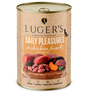 Luger'S Daily Pleasures - Alimento Húmido Para Cão Adulto - Corações De Galinha E Cenoura