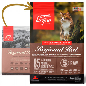 Orijen Regional Red - Ração Seca Para Gato - Carnes Vermelhas