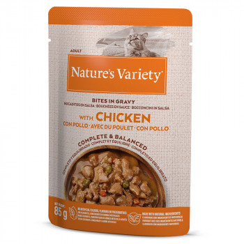 Nature'S Variety Bites In Gravy - Alimento Húmido Para Gato - Frango