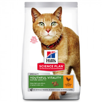Hill'S Youthful Vitality Mature 7+ - Ração Seca Para Gato Com Mais De 7 Anos - Frango