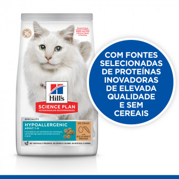 Hill'S Hypoallergenic Adult - Ração Seca Para Gato Com Alergias - Ovo E Inseto