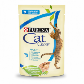 Cat Chow Gato Adulto Salmão E Feijão Verde Em Molho