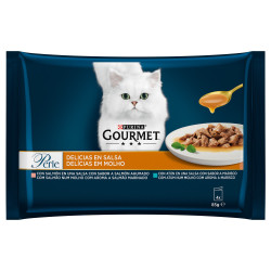 Gourmet Perle Delícias Em Molho - Alimento Húmido Para Gato - Salmão E Atum