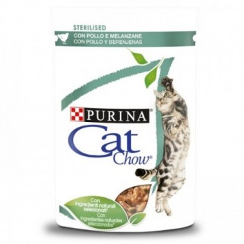 Cat Chow Sterilised Gato Adulto Frango E Beringela Em Molho