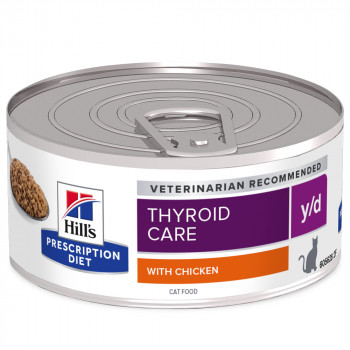 Hill'S PD Thyroid Care Y/D - Alimento Em Patê Para Gato Para A Saúde Da Tiroide - Frango