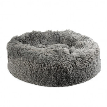 Cama Donut Cinza Para Cães E Gatos